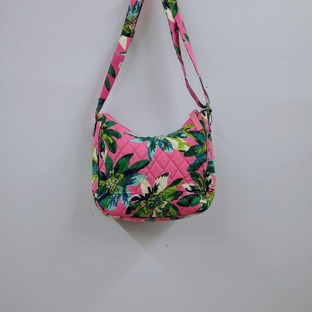 Vera Bradley Pink Floral Quilted Cotton Crossbody Bag 23304-J26 Adjustable strap - Picture 2 of 15